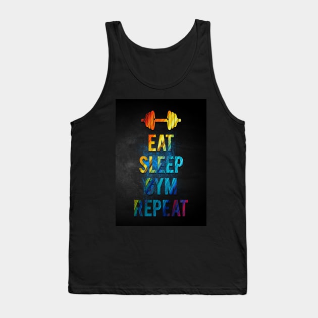 Eat sleep gym repeat Tank Top by Durro